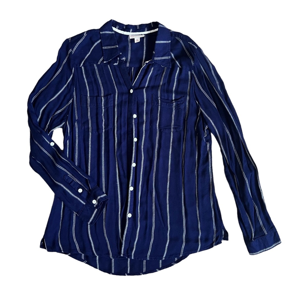 DB est. 1962 Striped Navy Button Down Shirt